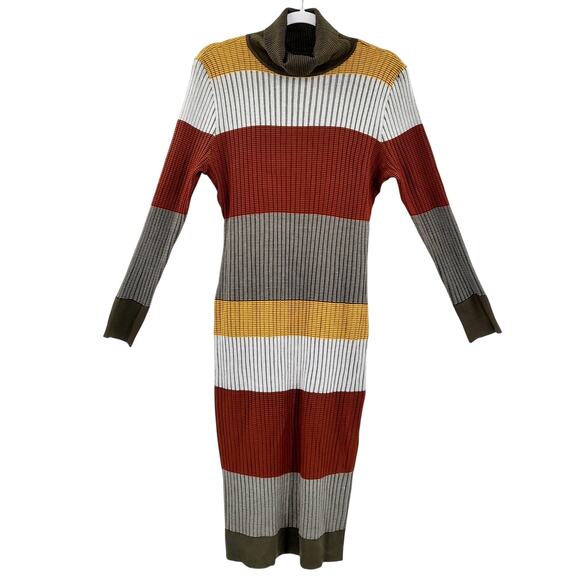 Almost Famous Multicolor Striped Bodycon Maxi Turtleneck Dress Women's Plus 2X - Picture 1 of 7